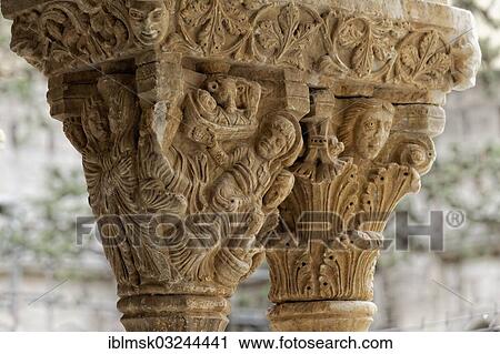 "Romanesque capital in the cloister, Church of St. Trophime, historic center, Arles, Departement Bouches-du-Rhone, Region Provence-Alpes-Cote d’Azur d’Azur, France, Europe" View Large Photo Image Stock Image - "Romanesque capital in the cloister, Church of St. Trophime, historic center, Arles, Departement Bouches-du-Rhone, Region Provence-Alpes-Cote d’Azur d’Azur, France, Europe". Fotosearch