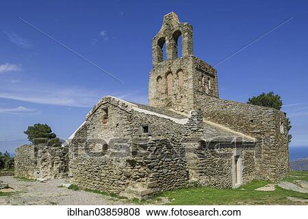 "Romanesque Church of Santa Helena de Rodes, near El Port de la Selva, Cap de Creus Natural Park, Catalonia region, Spain, Europe" View Large Photo Image Stock Photo - "Romanesque Church of Santa Helena de Rodes, near El Port de la Selva, Cap de Creus Natural Park, Catalonia region, Spain, Europe". Fotosearch