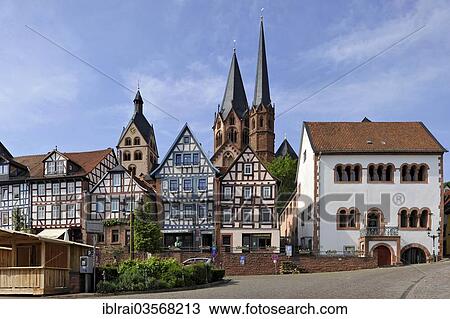"Romanesque Church of St. Mary, half-timbered houses and the Romanisches Haus building, Gelnhausen, Hesse, Germany, Europe" View Large Photo Image Stock Image - "Romanesque Church of St. Mary, half-timbered houses and the Romanisches Haus building, Gelnhausen, Hesse, Germany, Europe". Fotosearch