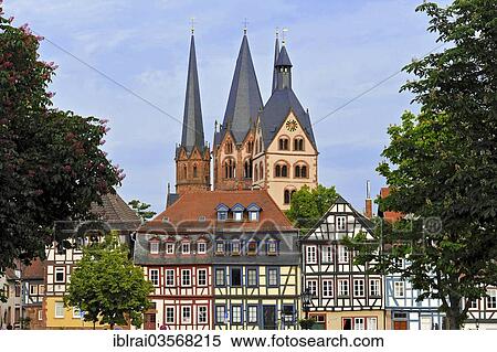 "Romanesque Church of St. Mary, half-timbered houses, Gelnhausen, Hesse, Germany, Europe" View Large Photo Image Stock Photography - "Romanesque Church of St. Mary, half-timbered houses, Gelnhausen, Hesse, Germany, Europe". Fotosearch