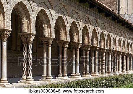 "Romanesque cloister, Cathedral of Monreale, Monreale, Province of Palermo, Sicily, Italy, Europe" View Large Photo Image Stock Photograph - "Romanesque cloister, Cathedral of Monreale, Monreale, Province of Palermo, Sicily, Italy, Europe". Fotosearch