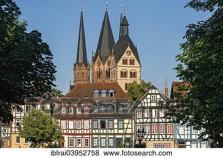 "Romanesque Marienkirche, St Mary's Church, half-timbered houses, historic centre, Gelnhausen, Hesse, Germany, Europe" View Large Photo Image Stock Photo - "Romanesque Marienkirche, St Mary's Church, half-timbered houses, historic centre, Gelnhausen, Hesse, Germany, Europe". Fotosearch