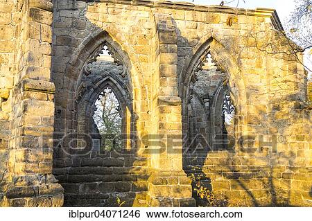 Stock Photograph - "Romantic ruins of the monastery church on Mount Oybin, Oybin, Saxony, Germany, Europe". Fotosearch