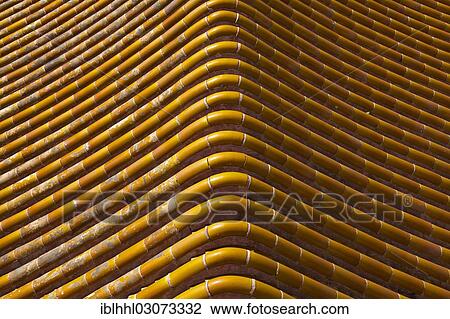Stock Image - "Roof tiles of a pagoda at the Summer Palace, Beijing, China, People's Republic of China, Asia". Fotosearch