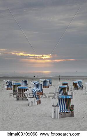 "Roofed wicker beach chairs on the beach, St. Peter-Ording, Eiderstedt, North Frisia, Schleswig-Holstein, Germany, Europe" View Large Photo Image Stock Photo - "Roofed wicker beach chairs on the beach, St. Peter-Ording, Eiderstedt, North Frisia, Schleswig-Holstein, Germany, Europe". Fotosearch