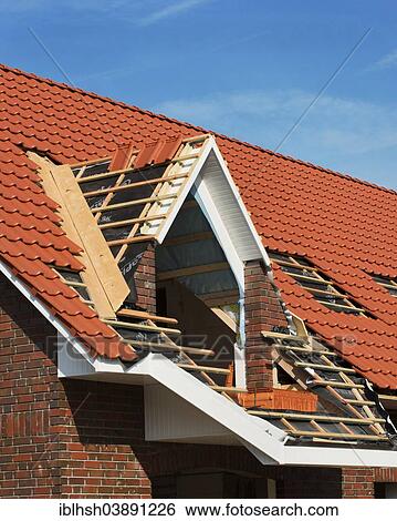 "Roofing a newly built house, Aurich, Lower Saxony, Germany, Europe" View Large Photo Image Stock Photograph - "Roofing a newly built house, Aurich, Lower Saxony, Germany, Europe". Fotosearch