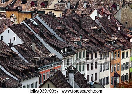 "Roofs of the historic centre, Schaffhausen, Switzerland, Europe" View Large Photo Image Stock Photo - "Roofs of the historic centre, Schaffhausen, Switzerland, Europe". Fotosearch