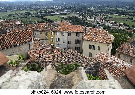 Roofs, old houses, overlooking the valley, French village, Cote d'Azur, France, Europe View Large Photo Image Picture - Roofs, old houses, overlooking the valley, French village, Cote d'Azur, France, Europe. Fotosearch