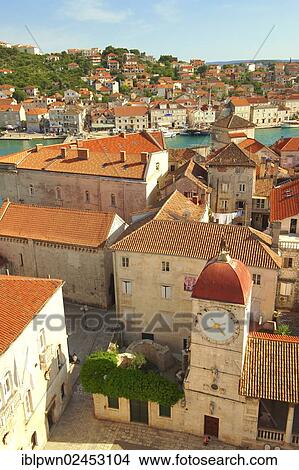 "Rooftop view of Trogir, Croatia, Europe" View Large Photo Image Picture - "Rooftop view of Trogir, Croatia, Europe". Fotosearch