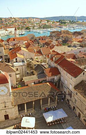 "Rooftop view of Trogir, Croatia, Europe" View Large Photo Image Stock Image - "Rooftop view of Trogir, Croatia, Europe". Fotosearch