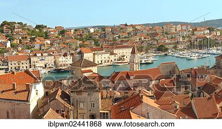 "Rooftop view of Trogir, Croatia, Europe" View Large Photo Image Stock Photo - "Rooftop view of Trogir, Croatia, Europe". Fotosearch