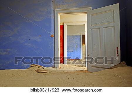 "Room in a house that has been filled by desert sand, in the former diamond city of Kolmanskuppe, now a ghost town, Kolmanskop, Karas Region, Namibia, Africa" View Large Photo Image Stock Image - "Room in a house that has been filled by desert sand, in the former diamond city of Kolmanskuppe, now a ghost town, Kolmanskop, Karas Region, Namibia, Africa". Fotosearch