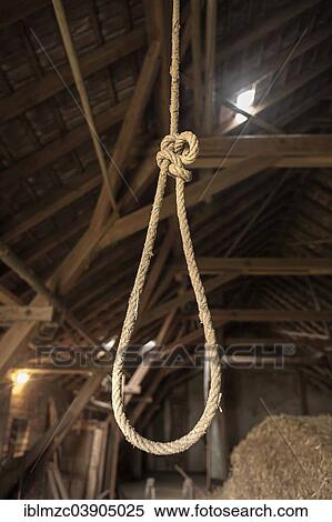 Rope With A Noose In A Hayloft Stock Photography