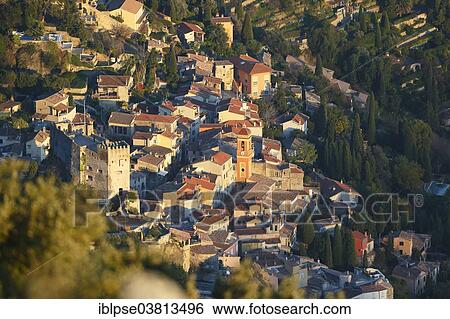 "Roquebrune village with its medieval castle and church in the evening light, seen from Mont Gros, Roquebrune Cap Martin, Alpes-Maritimes, Provence-Alpes-Cote d'Azur, France, Europe" View Large Photo Image Stock Photograph - "Roquebrune village with its medieval castle and church in the evening light, seen from Mont Gros, Roquebrune Cap Martin, Alpes-Maritimes, Provence-Alpes-Cote d'Azur, France, Europe". Fotosearch