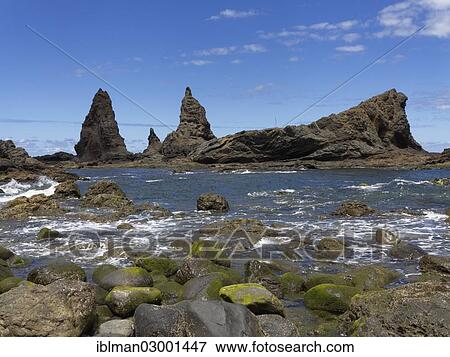 Stock Photo - "Roques de Arguamul rocks, Baja de los Roques, Vallehermoso, La Gomera, Canary Islands, Spain, Europe, La Gomera, Vallehermoso, La Gomera, Canary Islands, Spain, Europe". Fotosearch