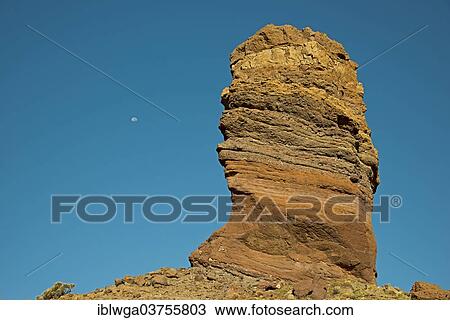 Stock Image - "Roques de Garcia, lava rock formations, Parque Nacional de las Canadas del Teide, Teide National Park, UNESCO World Heritage Site, Tenerife, Canary Islands, Spain, Europe". Fotosearch