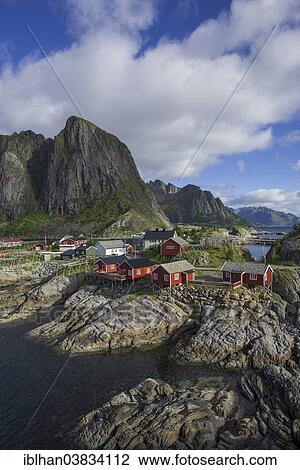"Rorbus houses on the rocky coast near Hamnoya, Lofoten, Nordland, Norway, Europe" View Large Photo Image Stock Image - "Rorbus houses on the rocky coast near Hamnoya, Lofoten, Nordland, Norway, Europe". Fotosearch