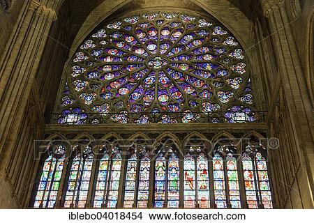 Rose Fenster Beflecktes Glas Fenster Notre Dame De Paris Kathedrale Ille De La Zitieren 4 Arrondissement Paris Frankreich Europe Bild Iblebo04018454 Fotosearch