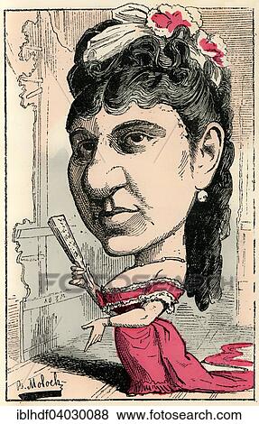 "Roselia Rousseil, a French actress and playwright, caricature, 1882, by Alphonse Hector Colomb pseudonym B. Moloch, a French caricaturist" View Large Photo Image Stock Photo - "Roselia Rousseil, a French actress and playwright, caricature, 1882, by Alphonse Hector Colomb pseudonym B. Moloch, a French caricaturist". Fotosearch