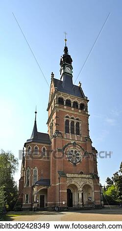 Stock Photo - "Rote Kirche"""", """"Red Church"""", Luther Church, Radebeul-East, Saxony, Germany, Europe". Fotosearch