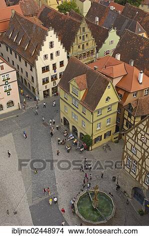Picture - "Rothenburg ob der Tauber, Romantic Road, Romantische Strasse, Franconia, Bavaria, Germany, Europe". Fotosearch