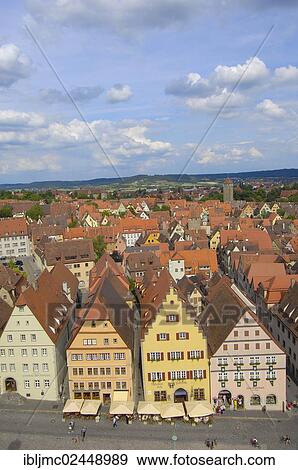 Stock Photo - "Rothenburg ob der Tauber, Romantic Road, Romantische Strasse, Franconia, Bavaria, Germany, Europe". Fotosearch
