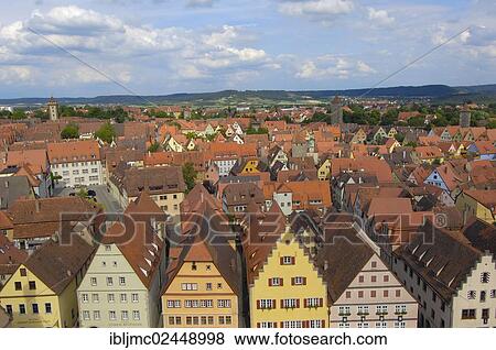 Stock Photo - "Rothenburg ob der Tauber, Romantic Road, Romantische Strasse, Franconia, Bavaria, Germany, Europe". Fotosearch