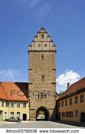 "Rothenburger Tor city gate, around 1380, Dinkelsbuhl, Middle Franconia, Bavaria, Germany, Europe" View Large Photo Image Stock Photo - "Rothenburger Tor city gate, around 1380, Dinkelsbuhl, Middle Franconia, Bavaria, Germany, Europe". Fotosearch