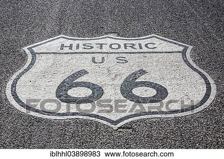 "Route 66 sign on asphalt, Kingman, Arizona, United States, North America" View Large Photo Image Stock Image - "Route 66 sign on asphalt, Kingman, Arizona, United States, North America". Fotosearch