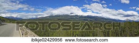 Stock Photograph - "Route 93 to Jasper, Icefield Parkway, Rocky Mountains, Alberta, Canada, North America". Fotosearch