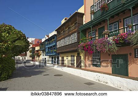 "Row of houses along the Avenida Maritima, Santa Cruz de La Palma, La Palma, Canary Islands, Spain, Europe" View Large Photo Image Stock Photograph - "Row of houses along the Avenida Maritima, Santa Cruz de La Palma, La Palma, Canary Islands, Spain, Europe". Fotosearch