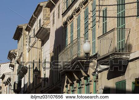 Stock Photograph - "Row of houses, Felantix, Mallorca, Majorca, Balearic Islands, Spain, Europe". Fotosearch