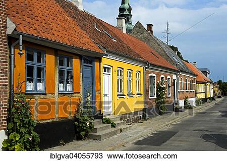 "Row of houses, Nysted, Lolland, Denmark, Europe" View Large Photo Image Stock Image - "Row of houses, Nysted, Lolland, Denmark, Europe". Fotosearch