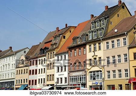 "Row of houses on the market square, Altenburg, Thuringia, Germany, Europe" View Large Photo Image Picture - "Row of houses on the market square, Altenburg, Thuringia, Germany, Europe". Fotosearch
