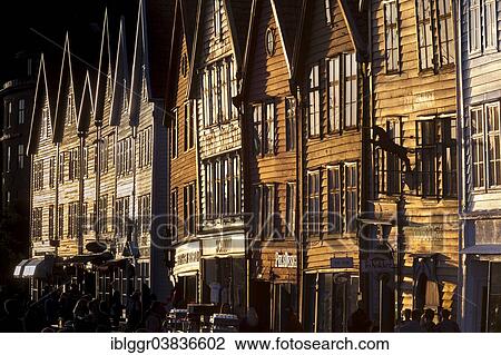 "Row of houses, Tyske Bryggen in the evening light, Bergen, Hordaland, Norway, Europe" View Large Photo Image Stock Image - "Row of houses, Tyske Bryggen in the evening light, Bergen, Hordaland, Norway, Europe". Fotosearch