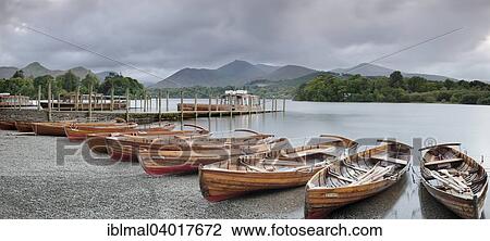 "Rowboats on the jetty of Keswick, Derwent Water in the Lake District National Park, Cumbria, England, United Kingdom, Europe" View Large Photo Image Stock Image - "Rowboats on the jetty of Keswick, Derwent Water in the Lake District National Park, Cumbria, England, United Kingdom, Europe". Fotosearch
