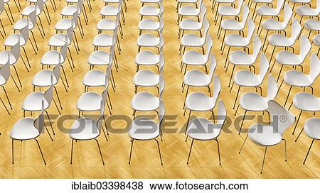 Stock Photo - "Rows of chairs, 3D illustration". Fotosearch