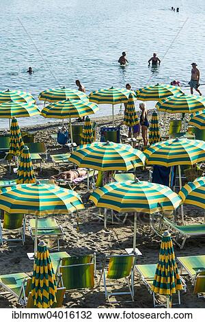 "Rows of parasols on the beach, Sestri Levante, Liguria, Italy, Europe" View Large Photo Image Stock Image - "Rows of parasols on the beach, Sestri Levante, Liguria, Italy, Europe". Fotosearch