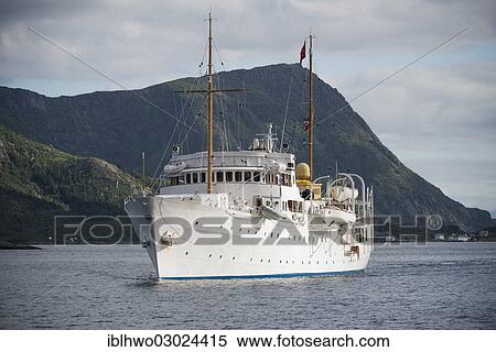Stock Photography - "Royal yacht """"Norge"""" in Vestfjord, Vestfjord, Inselgruppe Lofoten, Nordland, Northern Norway, Norway, Europe". Fotosearch