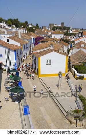 Rua Direita and Rua Josefa de Obidos from the city wall, Castelo de Obidos, Obidos Castle, Obidos, Leiria District, Pinhal Litoral, Portugal, Europe View Large Photo Image Stock Image - Rua Direita and Rua Josefa de Obidos from the city wall, Castelo de Obidos, Obidos Castle, Obidos, Leiria District, Pinhal Litoral, Portugal, Europe. Fotosearch