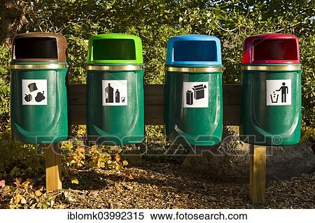 "Rubbish bins for waste separation, Iceland, Europe" View Large Photo Image Stock Photography - "Rubbish bins for waste separation, Iceland, Europe". Fotosearch