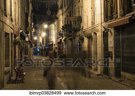 "Rue Victor Hugo at night, Brantome, Perigord, Dordogne, Aquitaine, France, Europe" View Large Photo Image Stock Photo - "Rue Victor Hugo at night, Brantome, Perigord, Dordogne, Aquitaine, France, Europe". Fotosearch
