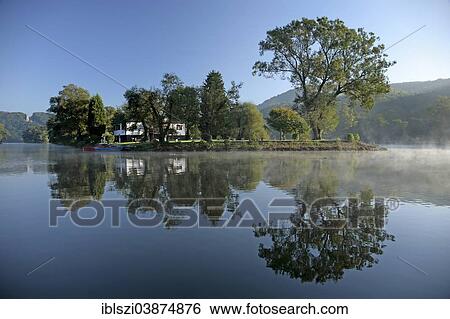 Stock Photograph - "Ruhrinsel island, Witten, Ruhr district, North Rhine-Westphalia, Germany, Europe". Fotosearch