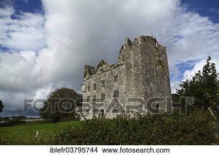 Picture - "Ruin of Leamaneh Castle, Burren, County Clare, Ireland, Europe". Fotosearch