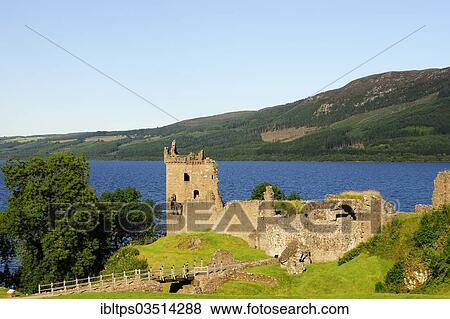 "Ruined castle, Grant Tower and walls of Urquhart Castle at Loch Ness, near Drumnadrochit, Highlands, Scotland, United Kingdom, Europe" View Large Photo Image Stock Photo - "Ruined castle, Grant Tower and walls of Urquhart Castle at Loch Ness, near Drumnadrochit, Highlands, Scotland, United Kingdom, Europe". Fotosearch