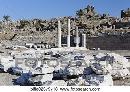 "Ruins and columns at the archaeological site of Pergamum, Pergamon, Bergama, Izmir, Turkey, Asia" View Large Photo Image Stock Photo - "Ruins and columns at the archaeological site of Pergamum, Pergamon, Bergama, Izmir, Turkey, Asia". Fotosearch