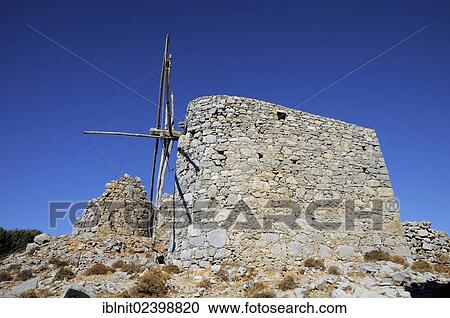 "Ruins of old windmills, Ambelos Pass, Lassithi plateau, Crete, Greece, Europe" View Large Photo Image Stock Image - "Ruins of old windmills, Ambelos Pass, Lassithi plateau, Crete, Greece, Europe". Fotosearch