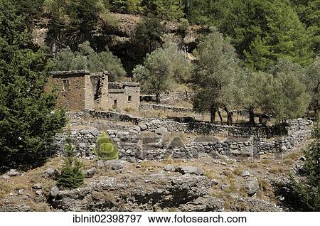 Stock Photo - "Ruins of Samaria, Samaria Gorge, Crete, Greece, Europe". Fotosearch