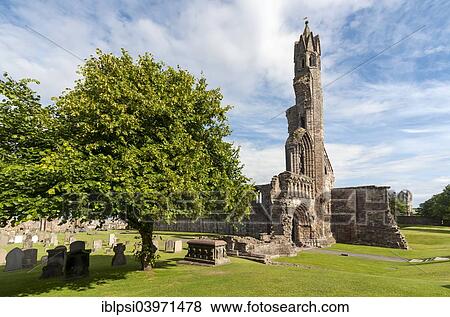 Stock Photo - "Ruins of St Andrews Cathedral, St Andrews, Fife, Scotland, United Kingdom, Europe". Fotosearch
