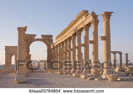 "Ruins of the ancient city of Palmyra in the morning light, UNESCO World Heritage Site, Palmyra, Tadmur, Palmyra District, Homs Governorate, Syria, Asia" View Large Photo Image Picture - "Ruins of the ancient city of Palmyra in the morning light, UNESCO World Heritage Site, Palmyra, Tadmur, Palmyra District, Homs Governorate, Syria, Asia". Fotosearch